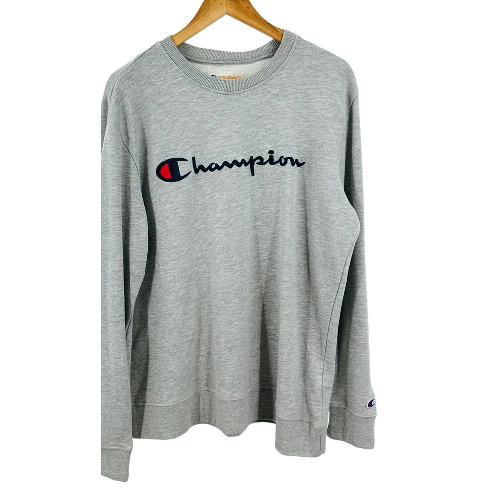 Champion Gray French Terry‎ Crew Neck Sweatshirt Men’s Large